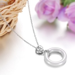 Wide Varieties Female Round Tungsten Ceramic Necklace 
