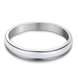 Reliable Reputation Male White Tungsten Ceramic Bangle 