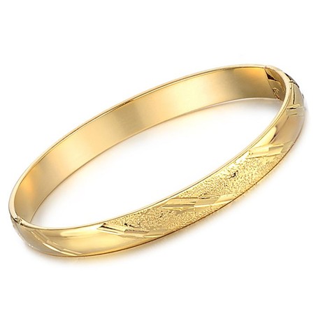 Quality and Quantity Assured Female Scrub 18K Gold-Plated Bangle 