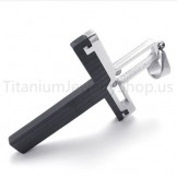 2012 New Black Hollowed Cross Titanium Pendant 20158