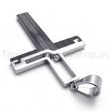 2012 New Black Hollowed Cross Titanium Pendant 20158