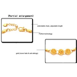 Stable Quality Female Flower Shape 18K Gold-Plated Bracelet 