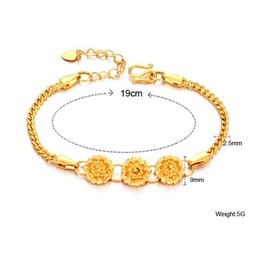 Stable Quality Female Flower Shape 18K Gold-Plated Bracelet 
