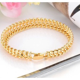 World-wide Renown Male Classic 18K Gold-Plated Bracelet 