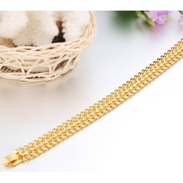 World-wide Renown Male Classic 18K Gold-Plated Bracelet 