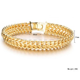 World-wide Renown Male Classic 18K Gold-Plated Bracelet 