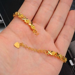 to Have a Long Story Female ELegant 18K Gold-Plated Bracelet 