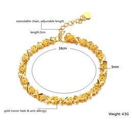 to Have a Long Story Female ELegant 18K Gold-Plated Bracelet 
