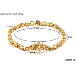 World-wide Renown Female Morning Glory Shape
 18K Gold-Plated Bracelet 