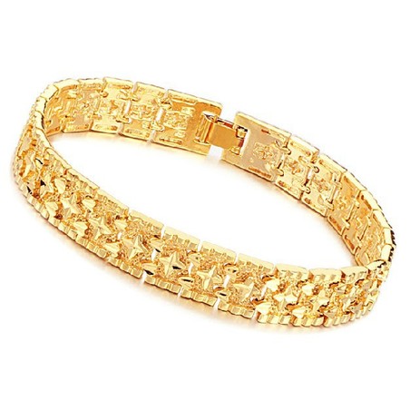 World-wide Renown Male Star Pattern 18K Gold-Plated Bracelet 