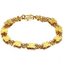 Quality and Quantity Assured Female Flower Shape 18K Gold-Plated Bracelet 