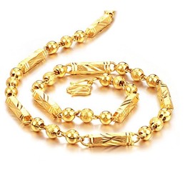 Easy to Use Male Scrub 18K Gold-Plated Necklace 