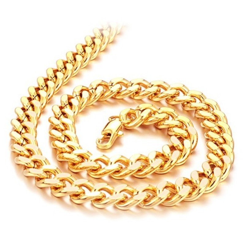 High Quality Male Twist Shape 18K Gold-Plated Necklace 