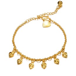 Quality and Quantity Assured Female Sweetheart 18K Gold-Plated Anklet With Bell