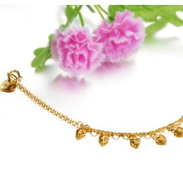 Quality and Quantity Assured Female Sweetheart 18K Gold-Plated Anklet With Bell