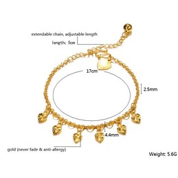 Quality and Quantity Assured Female Sweetheart 18K Gold-Plated Anklet With Bell