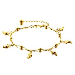 Stable Quality Female Dolphin Shape 18K Gold-Plated Anklet