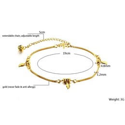 Selling Well all over the World Female Leaf Shape 18K Gold-Plated Anklet 