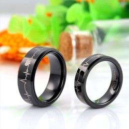 ECG Tungsten wedding band
