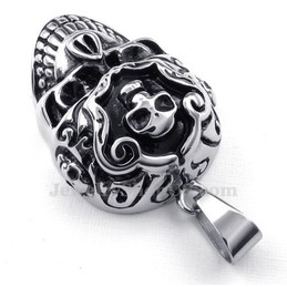 Elegant Titanium Skull Pendant Necklace (Free Chain)