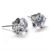 Inlayed Diamond Titanium Earrings 18573