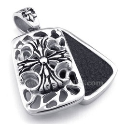 Cards Titanium Cross Pendant Necklace (Free Chain)