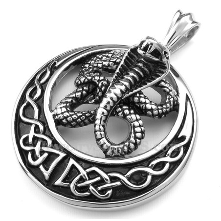Titanium Cobra Pendant Necklace (Free Chain)
