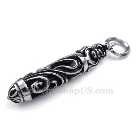 Titanium Cylinder And Column Pendant Necklace (Free Chain)