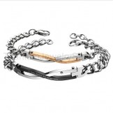 "I was born to love you" Titanium Lovers Bracelets