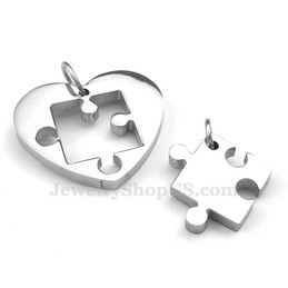 Titanium Couples Sign And Symbol Pendant Necklace (Free Chain)(One Pair)