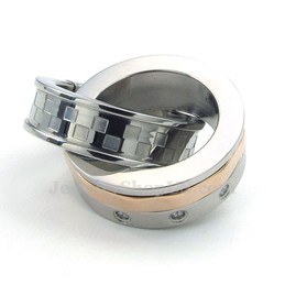 Eternal Love Titanium Couples Interlocking Rings Pendant Necklace (Free Chain)(One Pair)
