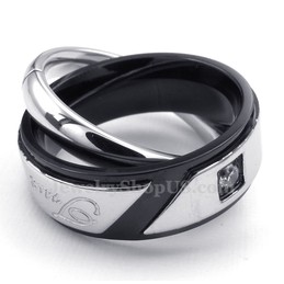 Titanium Couples Interlocking Circles Pendant Necklace (Free Chain)(One Pair)