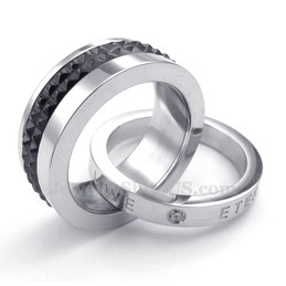 Titanium Lovers Interlocking Circles Pendant Necklace (Free Chain)(One Pair)