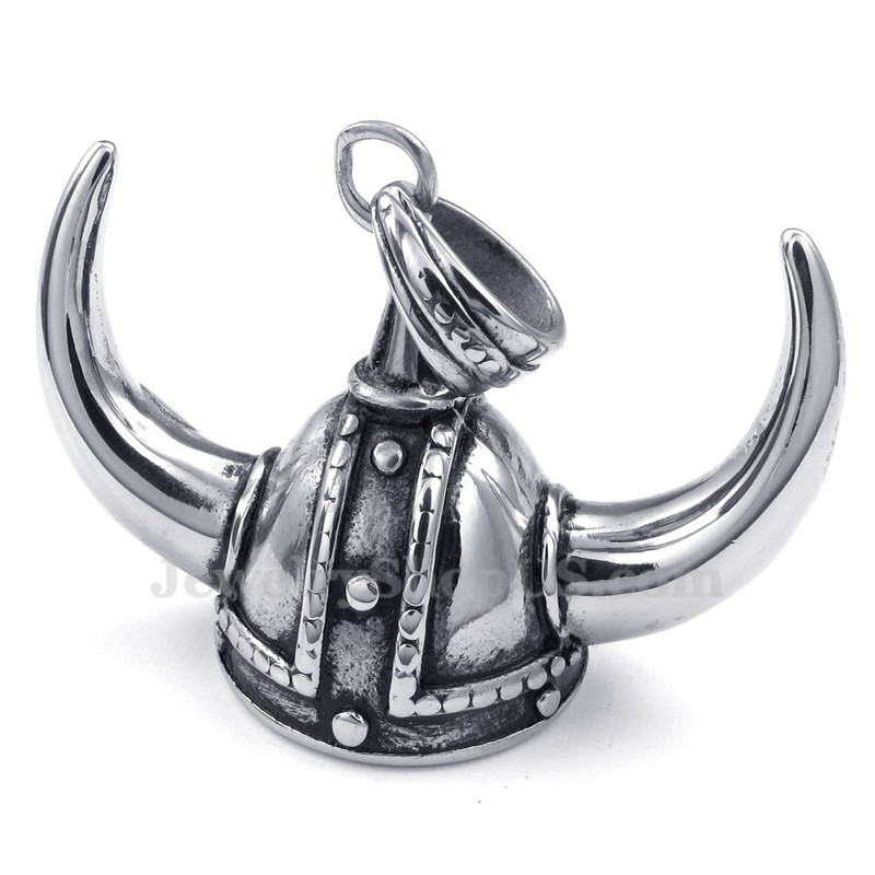Titanium Horn Helment Pendant Necklace (Free Chain)
