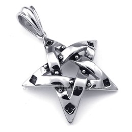 Titanium Spots Five-pointed Star Pendant Necklace (Free Chain)