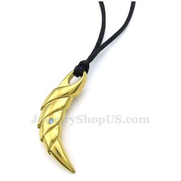 Gold Titanium Talon Pendant Necklace (Free Chain)