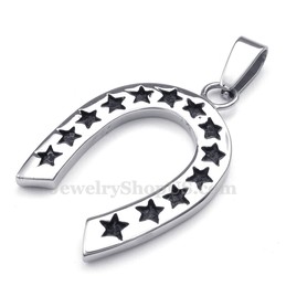 Titanium Horseshoe Pendant Necklace (Free Chain)