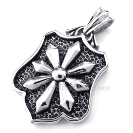 Titanium Flower Cards Pendant Necklace (Free Chain)