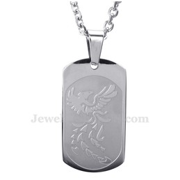 Titanium Phoenix Cards Pendant Necklace (Free Chain)