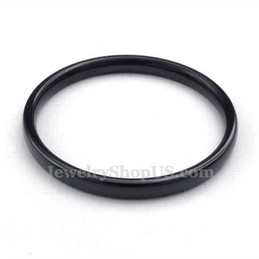 2mm Black Titanium Smooth Ring