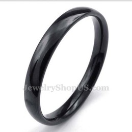 2mm Black Titanium Smooth Ring