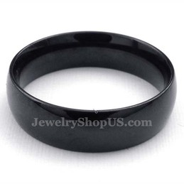 6mm Black Titanium Smooth Ring