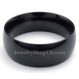 8mm Black Titanium Smooth Ring
