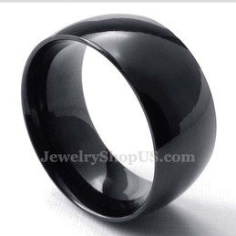 10mm Black Titanium Smooth Ring