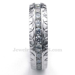 Titanium Round Ring with White Zircon