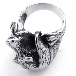 Titanium Dog Head Ring
