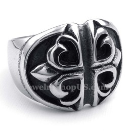 Titanium Cross Flower Ring