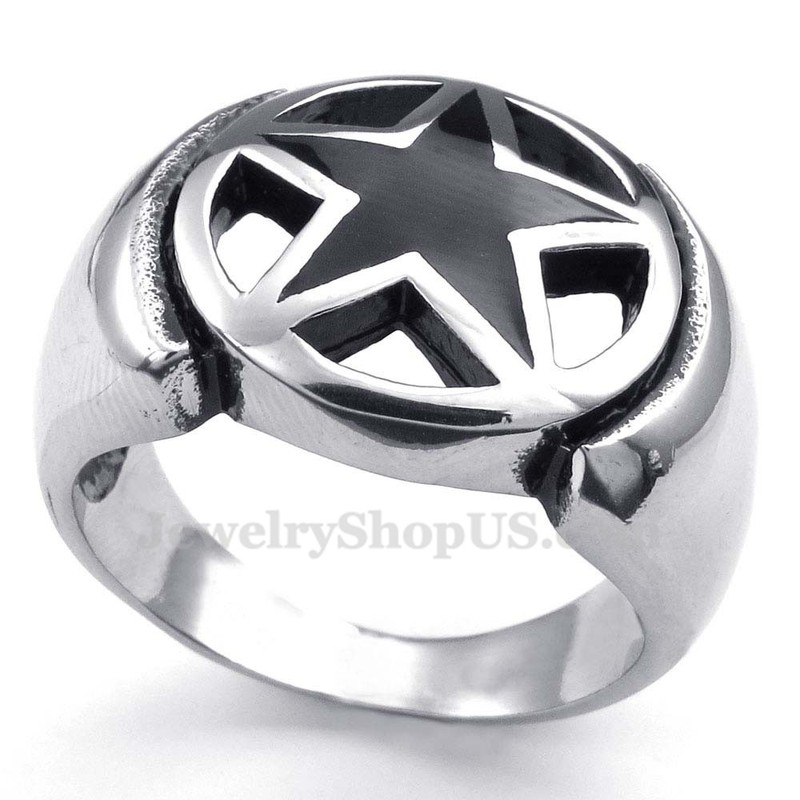 Titanium Five-pointed Star Ring