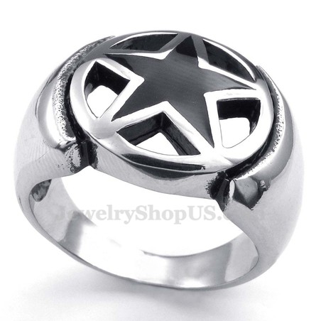 Titanium Five-pointed Star Ring