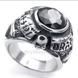 Titanium Ring with Black Zircon